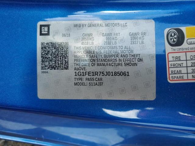 1G1FE1R75J0185061 - 2018 CHEVROLET CAMARO SS 蓝色 照片 12