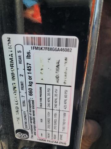 1FM5K7F8XGGA46082 - 2016 FORD EXPLORER LIMITED BLACK photo 14