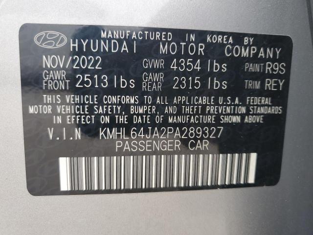 KMHL64JA2PA289327 - 2023 HYUNDAI SONATA SEL SILVER photo 12