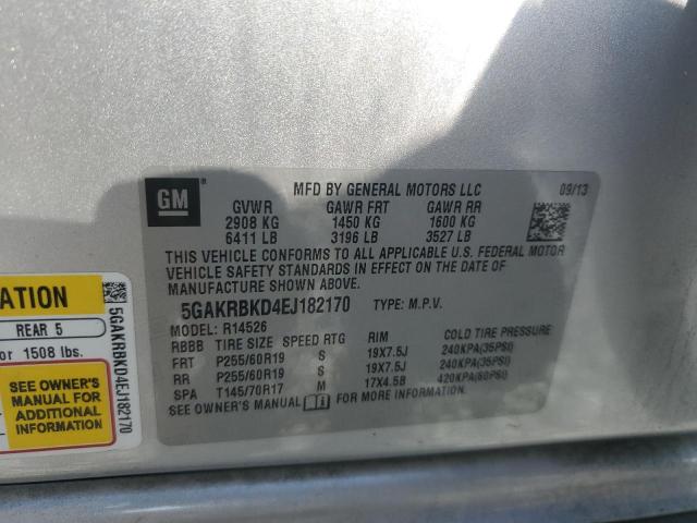 5GAKRBKD4EJ182170 - 2014 BUICK ENCLAVE SILVER photo 14