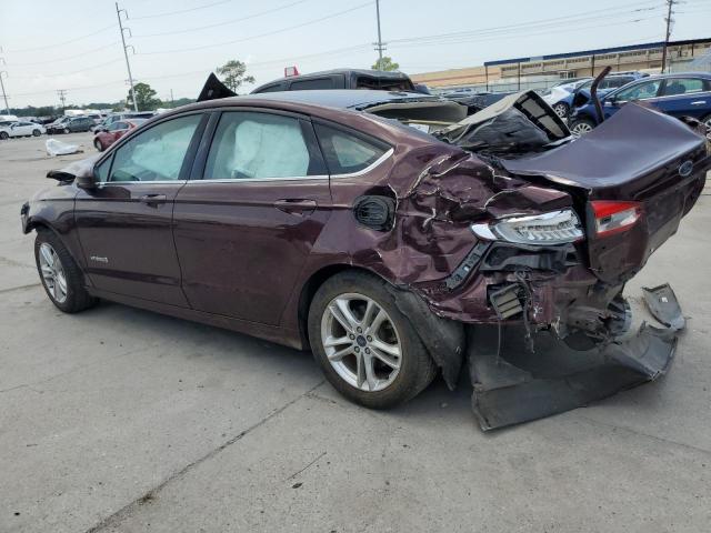 3FA6P0LU5JR153257 - 2018 FORD FUSION SE HYBRID BURGUNDY photo 2