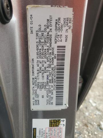 JTLKT324140157631 - 2004 TOYOTA SCION XB GRAY photo 12