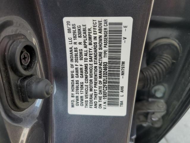 19XFC2F82LE024693 - 2020 HONDA CIVIC SPORT ნაცრისფერი ფოტო 13