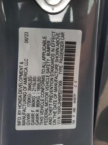 19XFL2H89PE017906 - 2023 HONDA CIVIC SPORT ტურკოუსი ფოტო 13