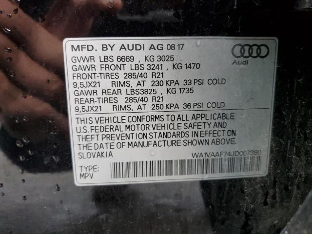 WA1VAAF74JD007390 - 2018 AUDI Q7 PRESTIGE 黑色 照片 13