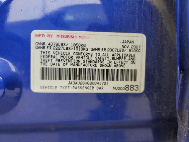 JA3AU26U68U041721 - 2008 MITSUBISHI LANCER ES BLUE photo 24