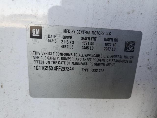1G11G5SX4FF297344 - 2015 CHEVROLET MALIBU LTZ WHITE photo 12