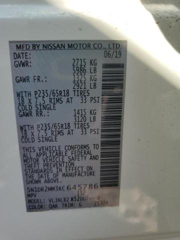 5N1DR2MM3KC645786 - 2019 NISSAN PATHFINDER S 白色 照片 13