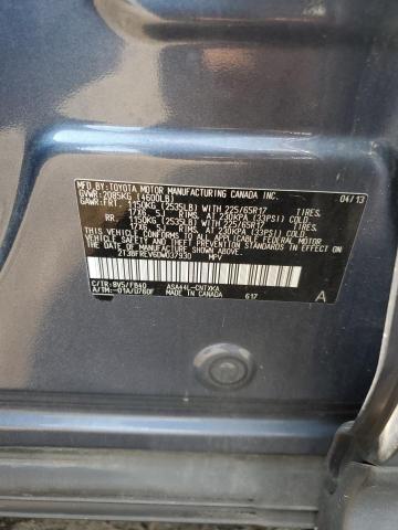 2T3BFREV6DW037930 - 2013 TOYOTA RAV4 LE BLUE photo 12