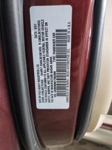 4S3BH806617662999 - 2001 SUBARU LEGACY OUTBACK H6 3.0 LL BEAN BURGUNDY photo 12