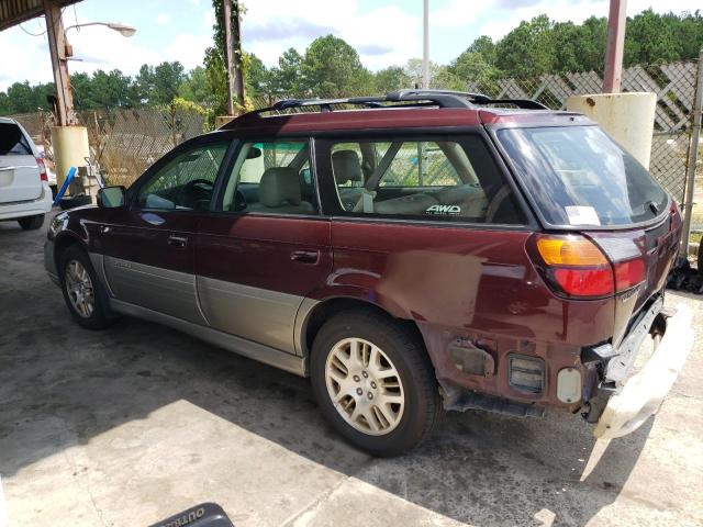 4S3BH806617662999 - 2001 SUBARU LEGACY OUTBACK H6 3.0 LL BEAN BURGUNDY photo 2