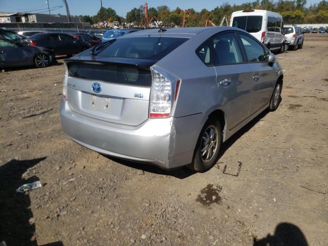 JTDKN3DUXA1004710 - 2010 TOYOTA PRIUS SILVER photo 4