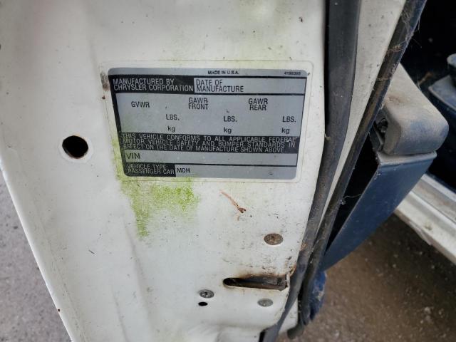 1C3BF66P2FX621808 - 1985 CHRYSLER FIFTH AVEN Blanco foto 12