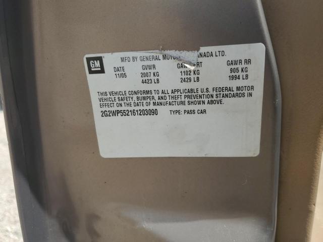 2G2WP552161203090 - 2006 PONTIAC GRAND PRIX 棕色 照片 12