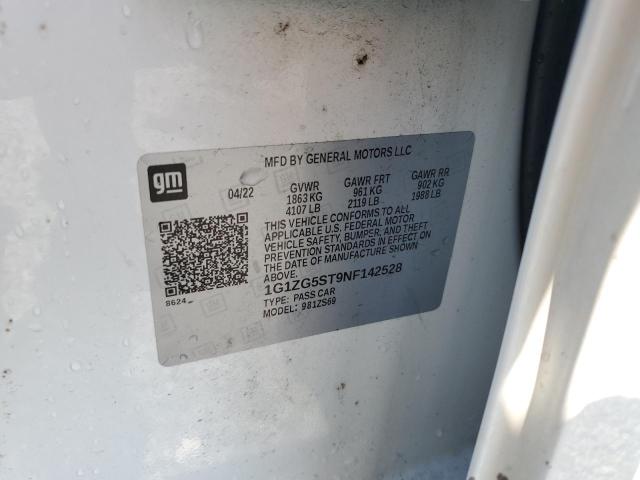 1G1ZG5ST9NF142528 - 2022 CHEVROLET MALIBU RS WHITE photo 12