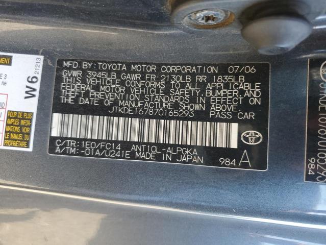 JTKDE167870165293 - 2007 TOYOTA SCION TC ნაცრისფერი ფოტო 13