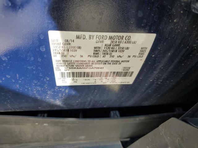 1FM5K8AR6FGA70643 - 2015 FORD EXPLORER POLICE INTERCEPTOR 蓝色 照片 13