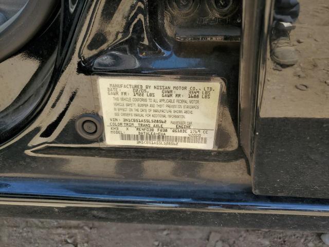 3N1CB51A55L528562 - 2005 NISSAN SENTRA 1.8S BLACK photo 12