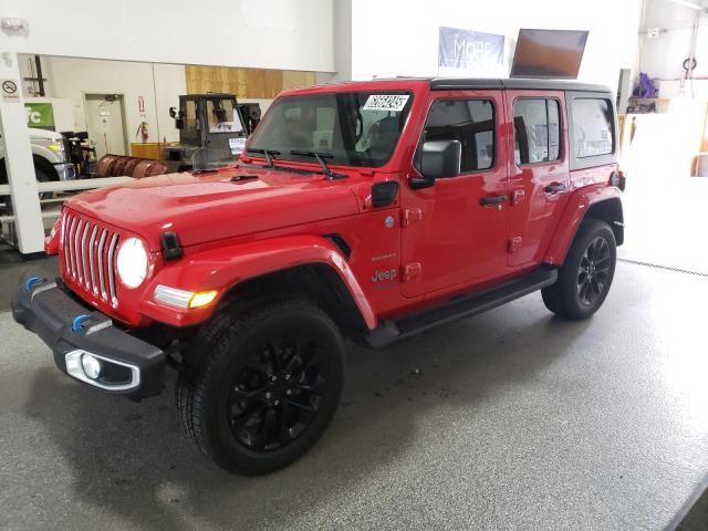 1C4JJXP61NW177908 - 2022 JEEP WRANGLER U SAHARA 4XE RED photo 1
