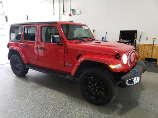 1C4JJXP61NW177908 - 2022 JEEP WRANGLER U SAHARA 4XE RED photo 4