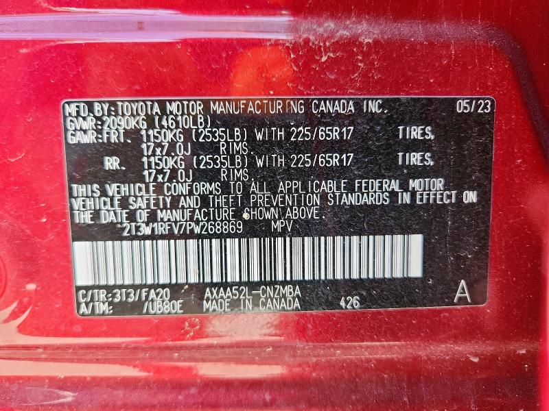 2T3W1RFV7PW268869 - 2023 TOYOTA RAV4 XLE RED photo 13