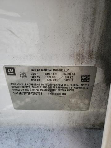 1G1JA6SH3F4206771 - 2015 CHEVROLET SONIC LS 白色 照片 12