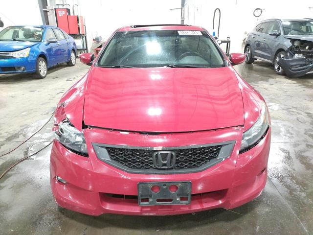 1HGCS22839A007765 - 2009 HONDA ACCORD EXL RED photo 5