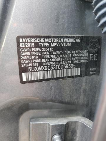 5UXWX9C53F0D59595 - 2015 BMW X3 XDRIVE28I GRAY photo 13