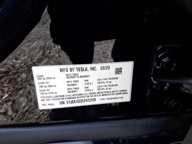 5YJSA1E22LF413159 - 2020 TESLA MODEL S Qara foto 12