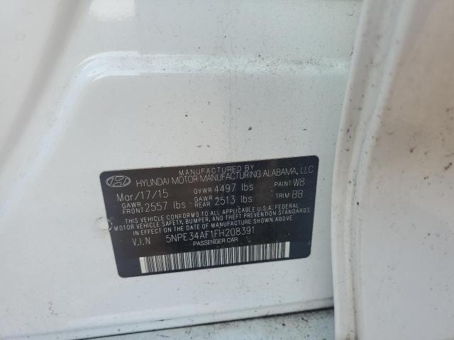 5NPE34AF1FH208391 - 2015 HYUNDAI SONATA SPORT WHITE photo 12