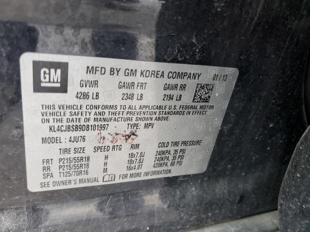 KL4CJBSB9DB101997 - 2013 BUICK ENCORE CONVENIENCE 黑色 照片 10