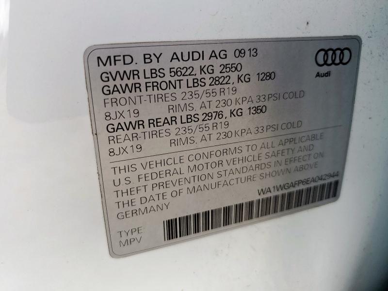 WA1WGAFP6EA042944 - 2014 AUDI Q5 PRESTIGE WHITE photo 12