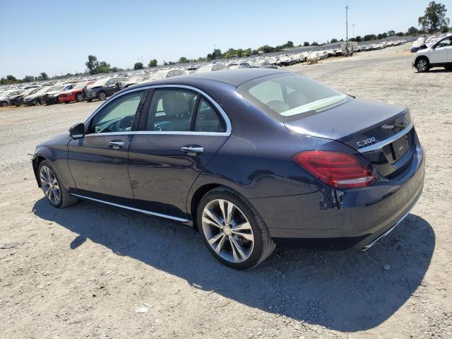 55SWF4KB6FU009762 - 2015 MERCEDES-BENZ C 300 4MATIC BLUE photo 2