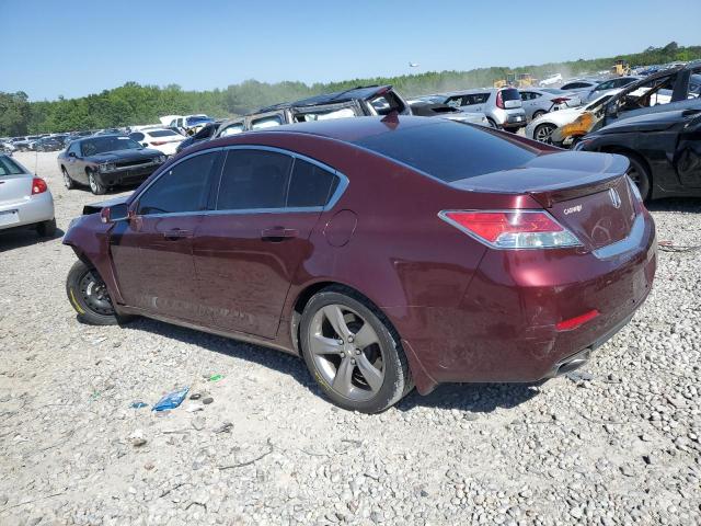 19UUA9F5XDA000496 - 2013 ACURA TL TECH BURGUNDY photo 2