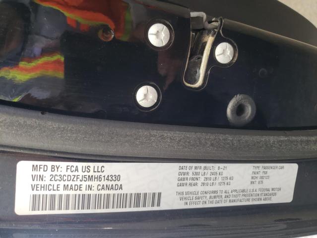 2C3CDZFJ5MH614330 - 2021 DODGE CHALLENGER R/T SCAT PACK BLACK photo 12