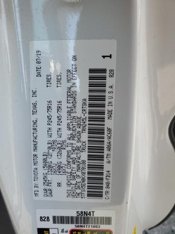 5TFSX5EN0KX070100 - 2019 TOYOTA TACOMA ACCESS CAB أبيض صورة 13