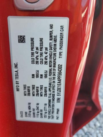 5YJ3E1EA4PF564302 - 2023 TESLA MODEL 3 RED photo 12