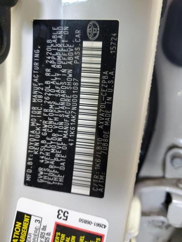 4T1K61AK7NU001087 - 2022 TOYOTA CAMRY XSE WHITE photo 12