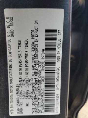 3TYAX5GN9NT057613 - 2022 TOYOTA TACOMA DOUBLE CAB GRAY photo 13