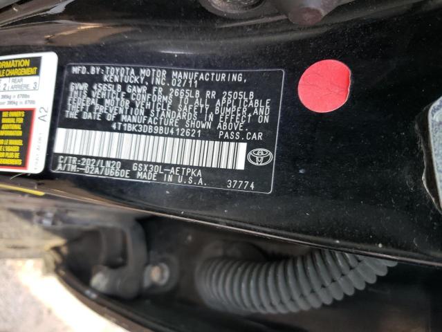 4T1BK3DB9BU412621 - 2011 TOYOTA AVALON BASE 黑色 照片 12