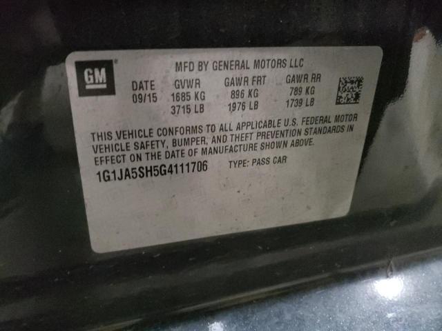 1G1JA5SH5G4111706 - 2016 CHEVROLET SONIC LS GRAY photo 12