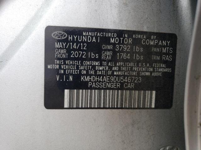 KMHDH4AE9DU546723 - 2013 HYUNDAI ELANTRA GLS SILVER photo 12