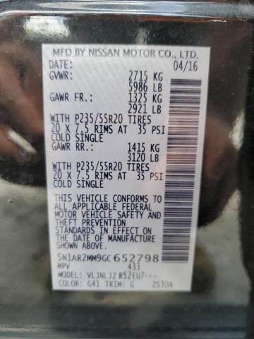 5N1AR2MM9GC652798 - 2016 NISSAN PATHFINDER S Czarny zdjęcie 13