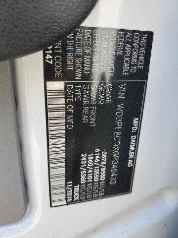 WD3PE8CDXGP345433 - 2016 MERCEDES-BENZ SPRINTER 2500 Білий фото 14