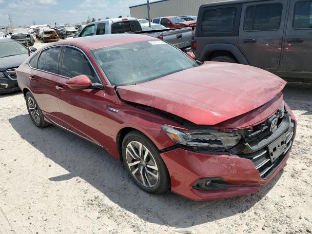 1HGCV3F4XMA010398 - 2021 HONDA ACCORD HYBRID EX RED photo 4