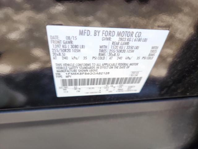 1FM5K8F84GGA82128 - 2016 FORD EXPLORER LIMITED 黑色 照片 13