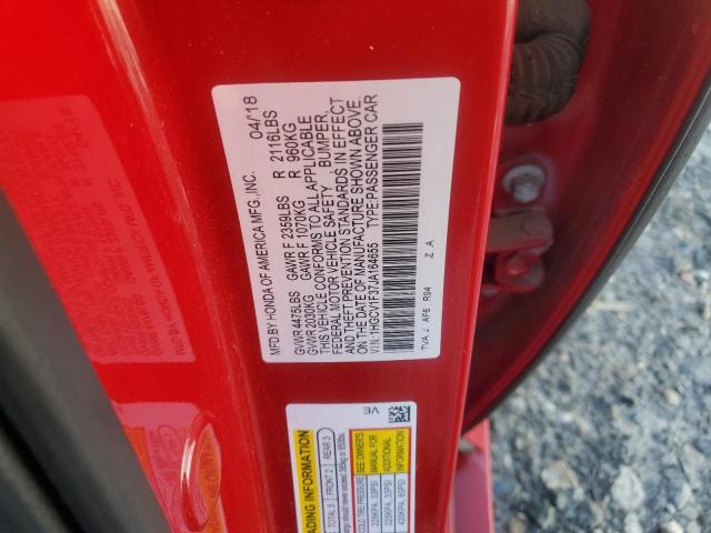 1HGCV1F37JA164655 - 2018 HONDA ACCORD SPORT أحمر صورة 13