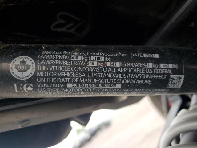 3JB2GEG23MJ006438 - 2021 CAN-AM RYKER RALLY EDITION BLACK photo 10