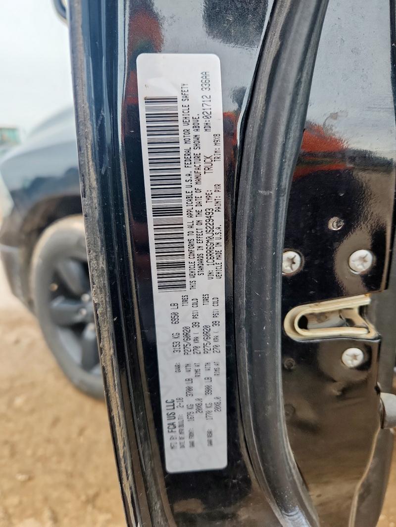 1C6RR6GM0JS229493 - 2018 RAM 1500 SLT أسود صورة 12