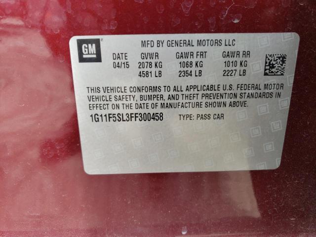 1G11F5SL3FF300458 - 2015 CHEVROLET MALIBU LTZ Bordo foto 13